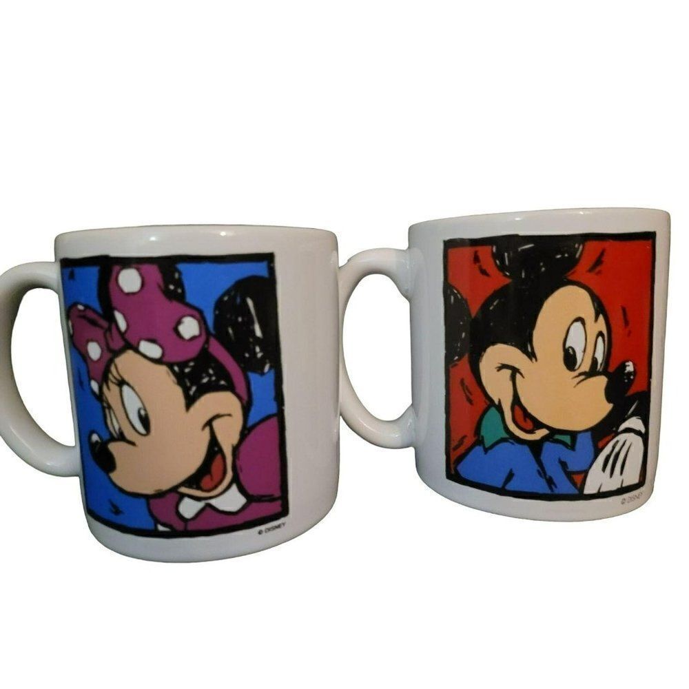 Pair of Mickey & Minnie Mouse XL Coffee Mugs